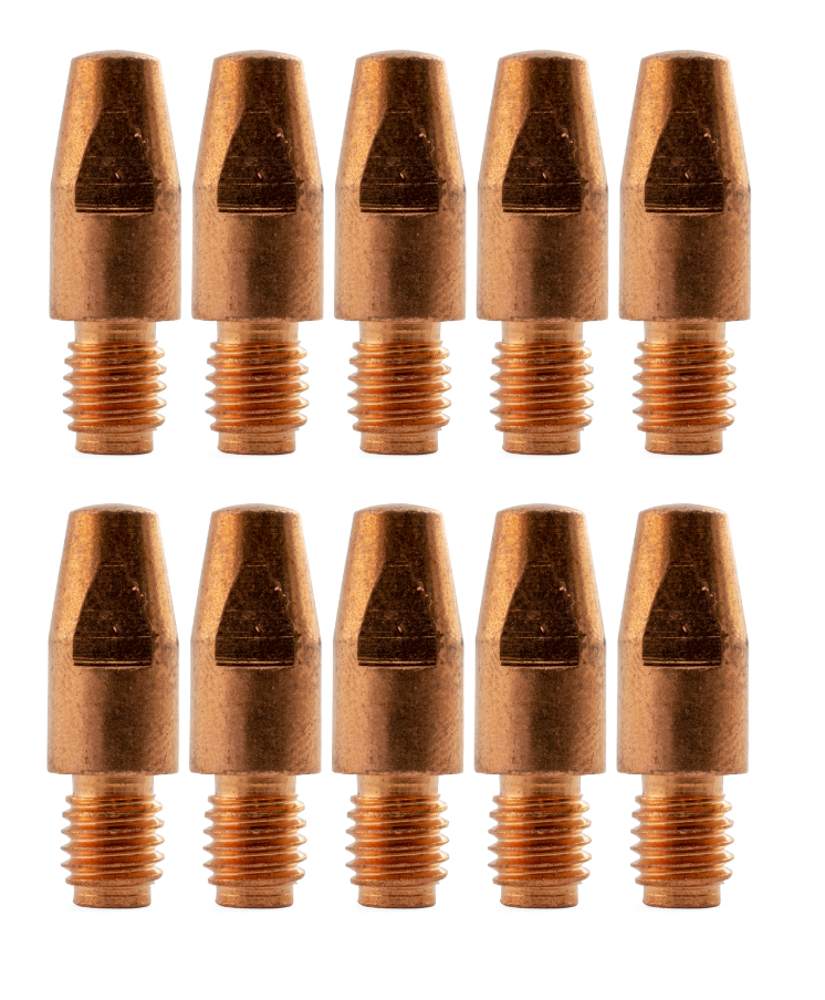 10x MIG Contact Tips For Aluminium - 1.2mm Binzel Style - M8 X 10mm (CT12810A-10)