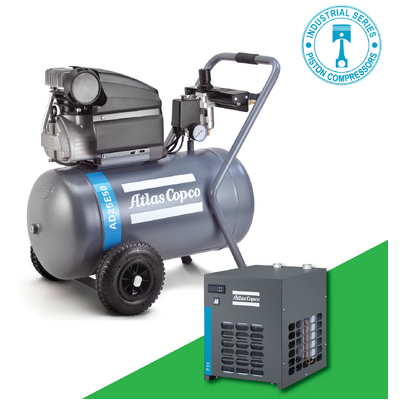 Tradesman's 150 LPM 2.5hp 1 Phase Pack (Compressor 25L Tank +Dryer +Filter)