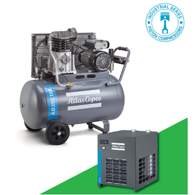 Tradesman's 305 LPM  3hp, 1 Phase Pack  (Compressor 100L Tank+Dryer +Filter)