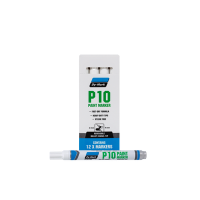 P10 White Paint Marker Dy-Mark 12071011 Pack of 12