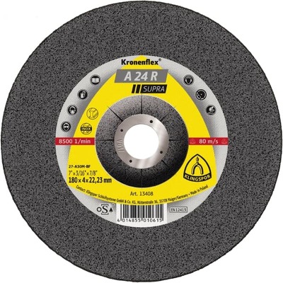 Grinding Wheels 180mm x 7mm A 24 R Supra For Steel Kronenflex 13413