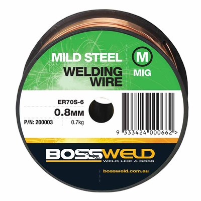 Mild Steel MIG Wire x 0.8mm (0.7 Kg Spl) Bossweld 200003