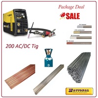 200X AC/DC Bossweld Tig Welder Package Deal 6 Piece