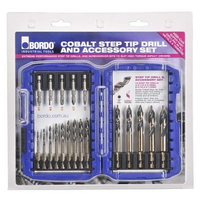 Cobalt Step Tip Drill and Accessory Set Bordo 2012-S1