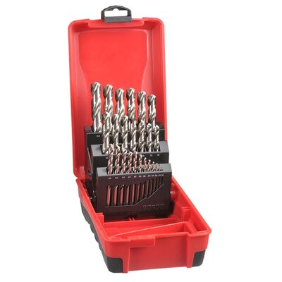 HSS Delta Point Bright Finish Drill Set in ABS Plastic Case 25 Piece Bordo 2015-M3-SDM1