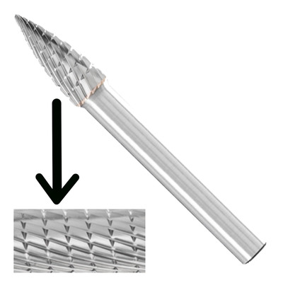 Carbide Burr Pointed Tree SPG 1/4" Shank 3/8" x 3/4" SG-3 Pferd 26007219