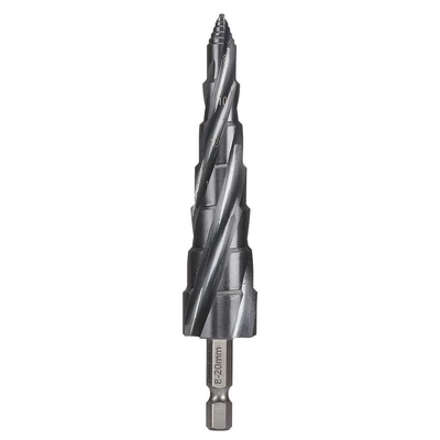 Step Tip Step Drill 10mm Deep Cut Tapping 4.2, 5, 6, 6.8, 8.5, 10.2, 12, 14mm HSS-Co5 (Cobalt) TiAIN Coated 1/4" Hex Shank Bordo 2612-MD5