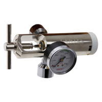 Gentec Variable Click-Style Therapy Regulator - Medical Oxygen 25 L/min Twin Self Seal SIS 1 Hose Barb Outlet
