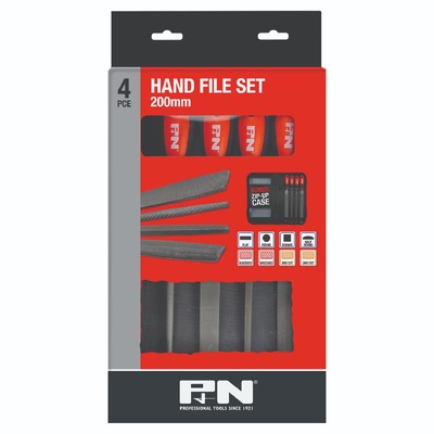 File Set 5PC 200mm(8") Flat,Rnd,Millsaw Bast Hlf Rnd&Sq 2Cut Sutton300SE0085
