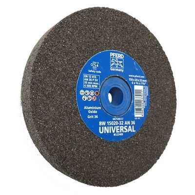 150mm Bench Grinding Wheel Aluminium Oxide BW 15020-32 AN 36 Universal Pferd 39009708