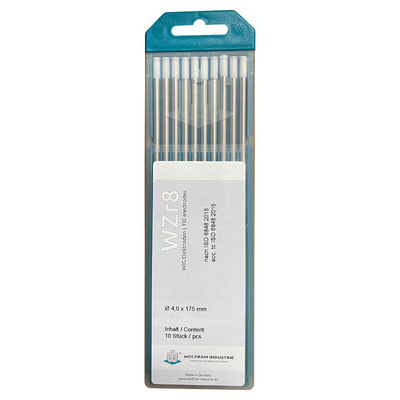 4.0mm x 175mm Zirconium Tungsten TIG Electrodes (10 sticks) 40WZ8