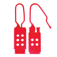 Plastic Lockout Hasp Non-Conductive Nylon 1in x 2-1/2in (25mm x 64mm) Jaw Clearance Masterlock 428