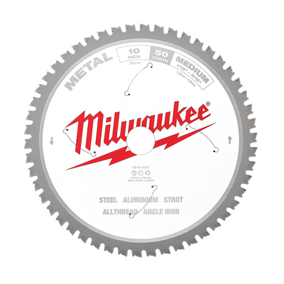 Medium Metal Circular Saw Blade 254mm (10") 50 Teeth Milwaukee 48408260