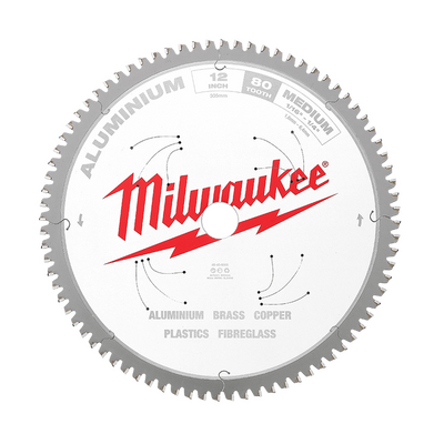 Aluminium Circular Saw Blade 305mm (12") 80 Teeth Milwaukee 48408365