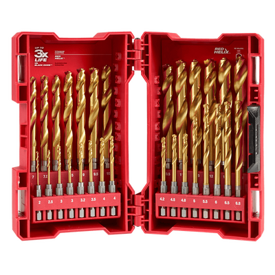 SHOCKWAVE™ Red Helix™ Titanium 29 Pieces Drill Bit Kit Milwaukee 48894862