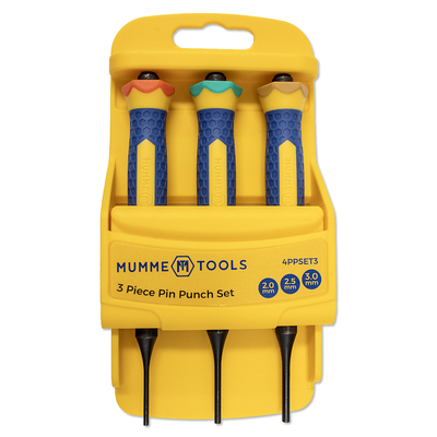 Pin Punch Set 3 Pieces 2mm, 2.5mm and 3mm Mumme Tools 4PPSET3