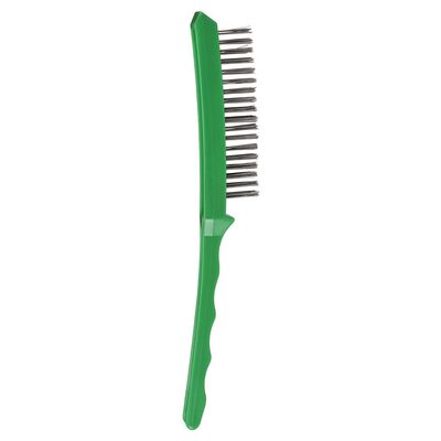 Long Plastic Handle Brush 0.35mm 4x18 Rows Stainless Steel Wire 5175-SS-4R