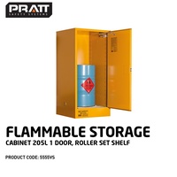 Flammable Storage Cabinet 205L 1 Door Roller Set Shelf 5555VS