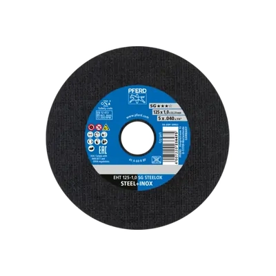 Cut-off Wheel 5" EHT 125mm x 1mm Premium Ultra Thin Inox Pferd 61341112-5 Pack of 5