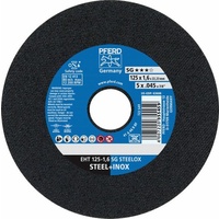 Flat Cut-Off Wheel 5'' EHT 125mm 1.6mm Inox Pferd 61341122-5 Pack of 5