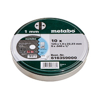 Cutting Disc 125 x 1.0 x 22.23 Inox TF 41 Metabo 616359000 Pack of 10