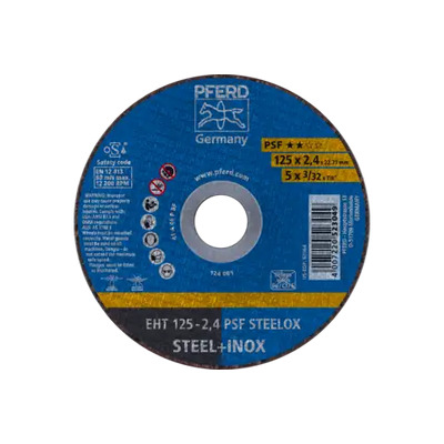Cut-off wheel EHT 125x2.4x22.23 mm PSF STEELOX Pferd 61721122- pkt 25