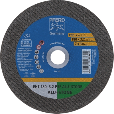 Flat Cut-Off Wheel GP Stone EHT 178 3.2mm PSF Pferd 61826222 Pack of 5