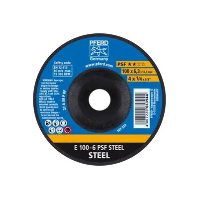 Depressed Centre Grinding Wheel E 100x6.3x16mm 4" General Purpose Steel Pferd 62010634-5 Pack of 5