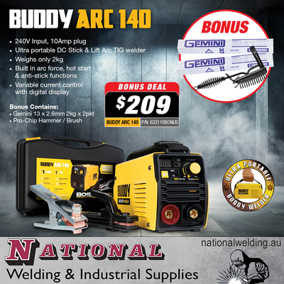 Bossweld Buddy Arc 140 Inverter Welder 633110BONUS