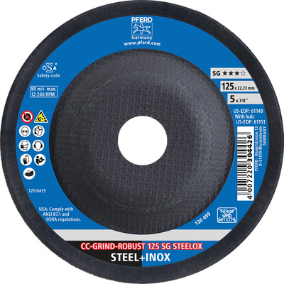 CC Grind Robust Grinding Disc 125mm SG Steelox Pferd 64195125