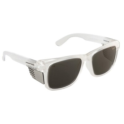 Safety Glasses Frontside Smoke Lens With Clear Frame 650_C2