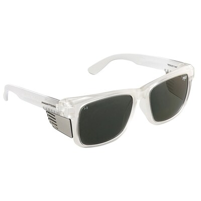 Safety Glasses Frontside Polarised Smoke Lens With Clear Frame 6512 651_C2