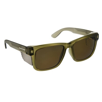 Safety Glasses Frontside Polarised Smoke Lens With Khaki Frame 6519 651_K9