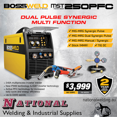 Double Pulse Mig Welder Powerpulse 250 PFC Bossweld 660250