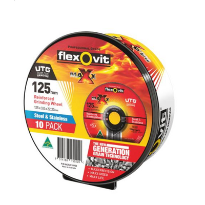 Maxx Grinding Wheel Ultra Thin 125 x 3.0 x 22.23mm Steel/Inox Type 27 ZA FlexOvit 66252810938 Pkt : 10