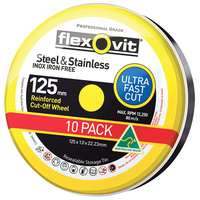 Cut-Off Wheel 125 x1.0 x 22.23mm Steel/Inox Iron Free Type 41 A46T AO 66252844384 (Pkt: 10)