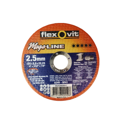 Flexovit  Cut-Off Wheel 125 x 2.5 x 22.23 mm Type 41 AO Steel/Inox Premium 66252920011 