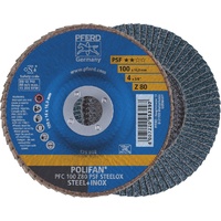 Polifan Flap Disc 100mm 4'' 80G GP Zirconia Inox Pferd 67768100-10 Pack of 10