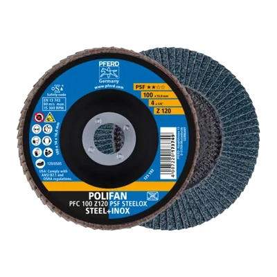 Flap Disc Polifan 100mm 4" 120G GP Zirconia Inox Pferd 67769100