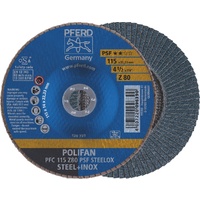 Polifan Flap Disc 115mm 4.5'' 80G GP Inox Zirconia Pferd 67770118 Pack of 5