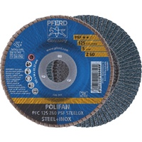 Polifan Flap Disc 125mm 5'' 60G GP Zirconia Inox Pferd 67770126-10 Pack of 10