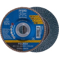 Polifan Flap Disc 125mm 5" 80G GP Zirconia Inox Pferd 67770128