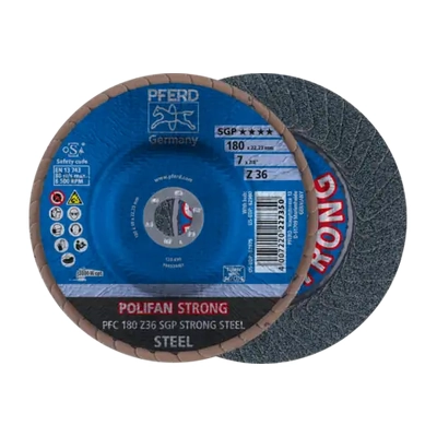 POLIFAN STRONG Flap Disc PFC 180 x 22.23 mm conical Z36 SGP STEEL for steel 67788080