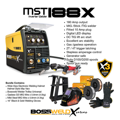 188X Mig/ Stick/ Tig Welder Package Bossweld 699188BUNDLE