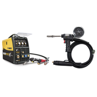 Mig/Stick/Tig Welder 188X MST With 4 Metres Spool Gun SPX15 9 Pin Plug Bossweld