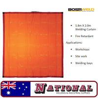 Welding Curtain / Screen 1.8 Metres X 2.0 Metres Orange  Bossweld 700108