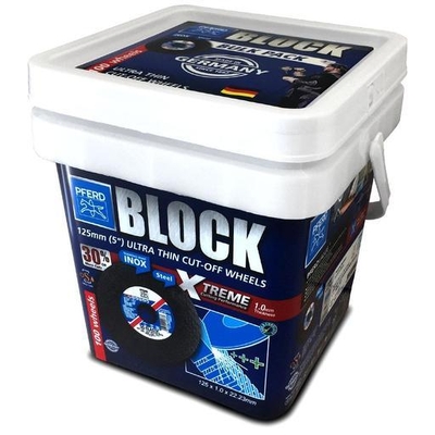 125mm (5") x 1mm Ultra Thin Block Inox Cutting Wheels Bucket of 100 Discs  Pferd 75650763