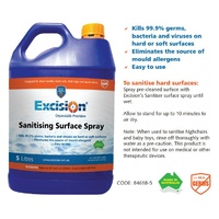 Sanitiser Surface Spray 5 Litres 70% Alcohol Excision 84618-5