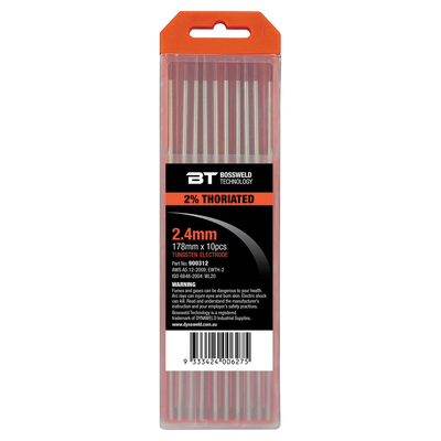 BT 2% Thoriated Tungsten 2.4mm x 178mm Pkt 10 Bossweld 900312