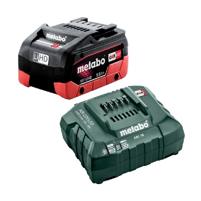 18V 5.5Ah Li-HD 1+1 Li-ion Cordless Battery & Charger Kit Metabo AU32100500